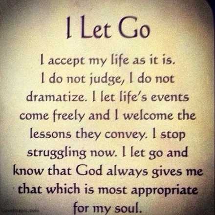 Learn to let go and let God