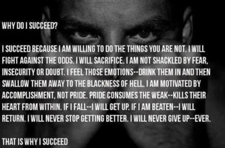 inspirational quote: Why do I succeed?