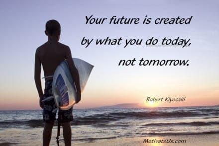 person with a surfboard and aquote bu