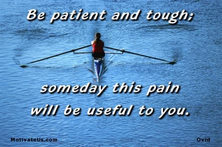 Be patient and tough; someday this pain will be useful to you. - Ovid