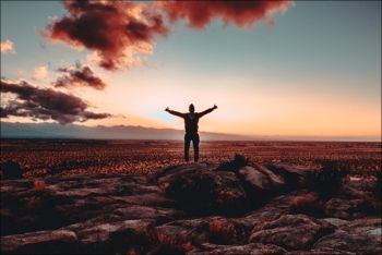 A Better Way Of Living victory sign of a man who made it