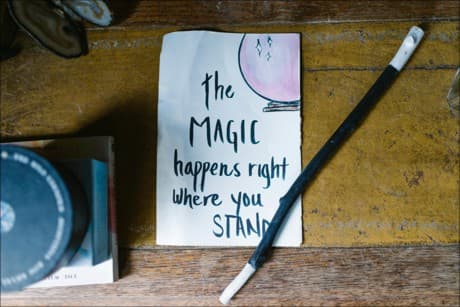 magic wand and a message