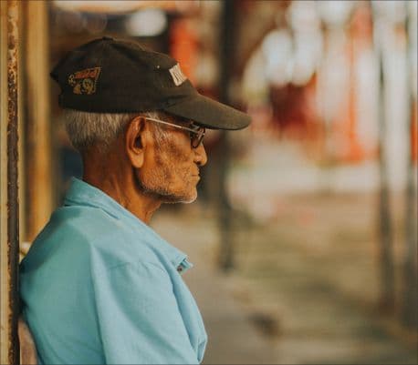 Inspirational Picture older man staring out into the day