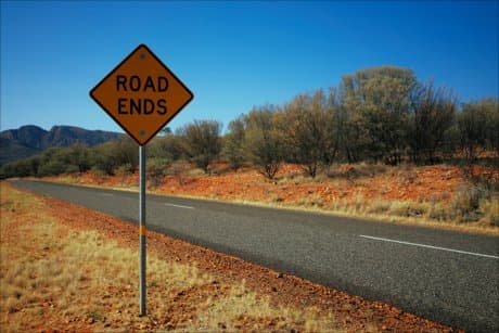 Inspirational Picture Sign that says Road Ends