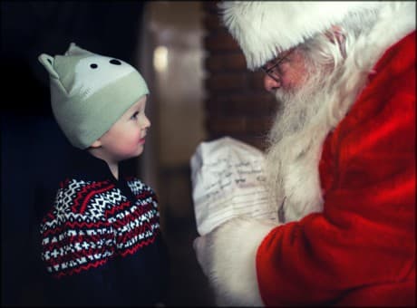 Santa and a young child