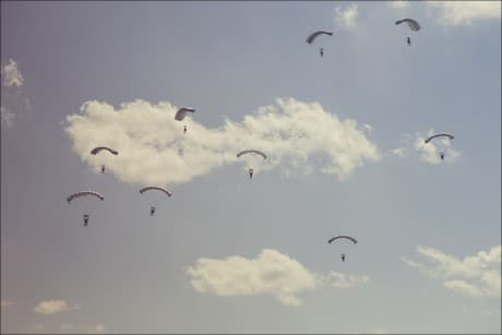 Who Packed Your Parachute picture of parachutes in the daytime