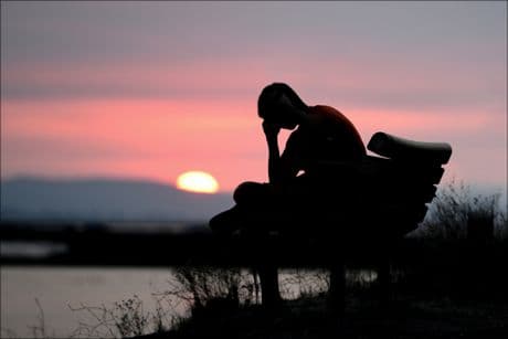 Inspirational Picture picture of person with head hanging down - getting ready to be lifted up